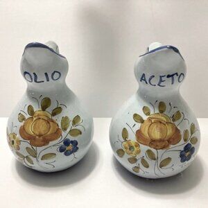 SALE Deruta Italian Pottery Oil & Vinegar Cruets Handpainted